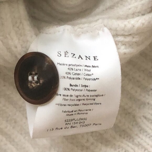 Sezane Darius sweater in ecru, shrunken - Picture 6 of 6